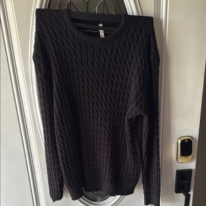 Men's Black Cable Knit Sweater